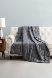 Living and Home Weighted Blanket Cooling and Breathable Heavy Blanket for All-Season 100x155cm, 3.5 kg in Grey - Size: 100x155 cm - thumbnail 3