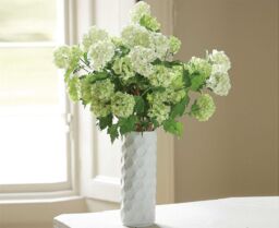 Bloom Artificial Single Cream Guelder Rose Branch Stem - Faux Silk Flower Indoor Home Floral Decoration - Measures L60cm - thumbnail 3