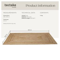 tectake Rug Glim 160 X 230 Cm - Brown in Tan - Size: 160 cm x 230 cm - thumbnail 6
