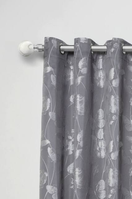 New Edge Blinds 16-19mm Mineral Extendable Eyelet Metal Curtain Pole Set in Silver - Size: 120 cm - image 1
