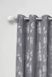 New Edge Blinds 16-19mm Mineral Extendable Eyelet Metal Curtain Pole Set in Silver - Size: 120 cm - thumbnail 2