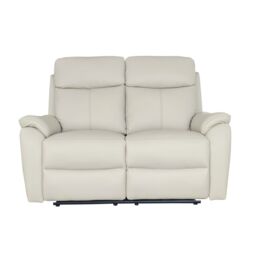 Aspire Kingsmere 2 Seater Power Recliner Sofa in Real Leather in Light Grey - thumbnail 3