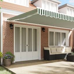 Berkfield Home Awning Replacement Fabric for 6x3 m Frame Green & White - thumbnail 3