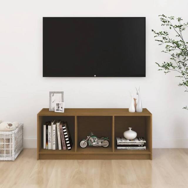 Berkfield Home TV Cabinet Honey Brown 104x33x41 cm Solid Pinewood - Size: 104 x 33 x 41 cm - image 1