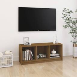 Berkfield Home TV Cabinet Honey Brown 104x33x41 cm Solid Pinewood - Size: 104 x 33 x 41 cm - thumbnail 2