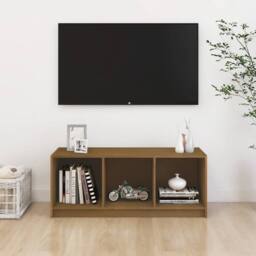 Berkfield Home TV Cabinet Honey Brown 104x33x41 cm Solid Pinewood - Size: 104 x 33 x 41 cm - thumbnail 1