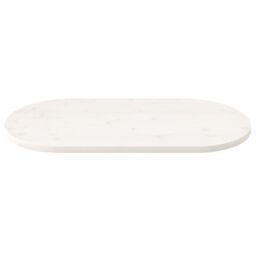 Berkfield Home Table Top White 100x50x2.5 cm Solid Wood Pine Oval - thumbnail 3