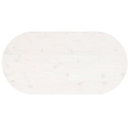Berkfield Home Table Top White 100x50x2.5 cm Solid Wood Pine Oval - thumbnail 4