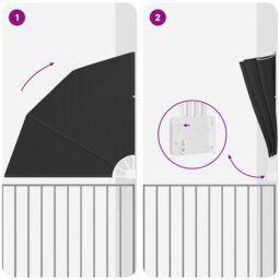 Berkfield Home Balcony Privacy Screen Folding Manual Anthracite 140 x 140 cm Fabric - thumbnail 8