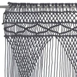 Berkfield Home Macrame Curtain Anthracite 140x240 cm Cotton in Dark Grey - thumbnail 3
