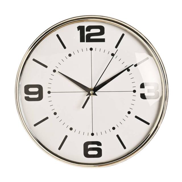 HOMETIME Wall Clock Chrome With Domed Glass in Silver - Size: 28 cm - image 1