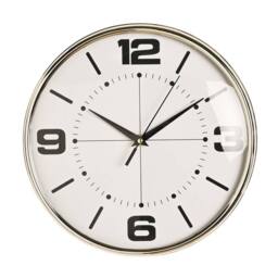 HOMETIME Wall Clock Chrome With Domed Glass in Silver - Size: 28 cm - thumbnail 1