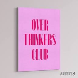 "Artery8 Overthinkers Club Simple Modern Pink Canvas Wall Art Print - Size: W12"" x H16""" - thumbnail 2