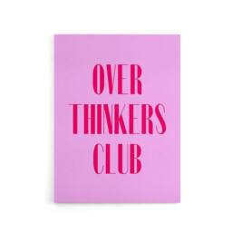 "Artery8 Overthinkers Club Simple Modern Pink Canvas Wall Art Print - Size: W12"" x H16""" - thumbnail 1