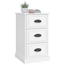 Berkfield Home Bedside Cabinet White 39x39x67 cm Engineered Wood - Size: 39 x 39 x 67 cm - thumbnail 4