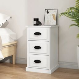 Berkfield Home Bedside Cabinet White 39x39x67 cm Engineered Wood - Size: 39 x 39 x 67 cm - thumbnail 1