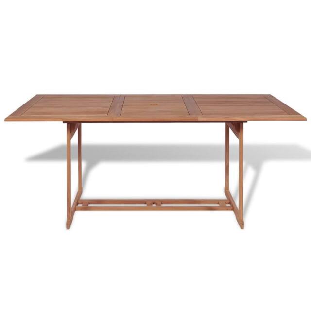Berkfield Home Garden Table 180x90x75 cm Solid Teak Wood in Brown - Size: 180 x 90 x 75 cm - image 1