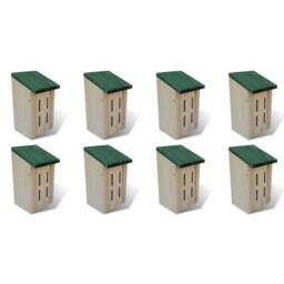 Berkfield Home Butterfly Houses 8 pcs Wood 14x15x22 cm in Brown - Size: 14 x 15 x 22 cm