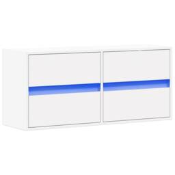 Berkfield Home TV Wall Cabinet with LED Lights White 100x31x45 cm - Size: 100 x 31 x 45 cm - thumbnail 3
