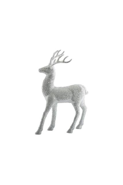 KDMD Glitter Standing Reindeer - Silver 32cm - image 1