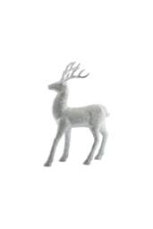KDMD Glitter Standing Reindeer - Silver 32cm - thumbnail 1