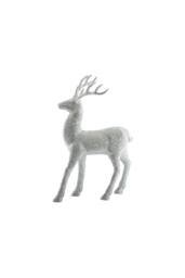KDMD Glitter Standing Reindeer - Silver 32cm - thumbnail 2