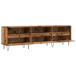 Berkfield Home TV Cabinet Old Wood 150x30x44.5 cm Engineered Wood in Brown - thumbnail 5