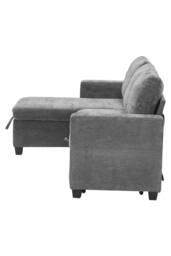 Living and Home L-Shaped Corner Sofa Bed 3 Seater Sofa with Storage in Grey - thumbnail 5