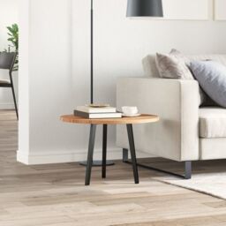 Berkfield Home Table Top Round √ò60x2 cm Solid Wood Acacia in Brown - Size: 60x2 cm - thumbnail 3