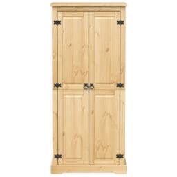 Berkfield Home Wardrobe Corona 76x50x170 cm Solid Wood Pine in Natural - Size: 76 x 50 x 170 cm - thumbnail 4