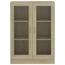 Berkfield Home Vitrine Cabinet Sonoma Oak 82.5x30.5x115 cm Engineered Wood in Brown - thumbnail 6