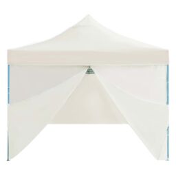 Berkfield Home Folding Pop-up Party Tent with 8 Sidewalls 3x9 m Cream in Beige - thumbnail 5
