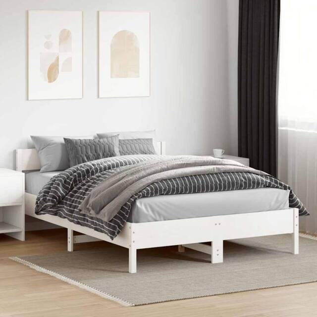 Berkfield Home Beautiful Bed Frame without Mattress White 150x200 cm King Size S - image 1