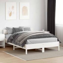Berkfield Home Beautiful Bed Frame without Mattress White 150x200 cm King Size S - thumbnail 1