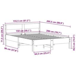 Berkfield Home Beautiful Bed Frame without Mattress White 150x200 cm King Size S - thumbnail 9