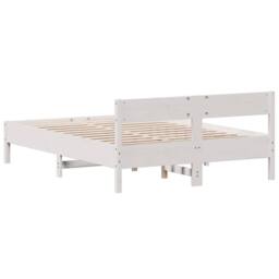 Berkfield Home Beautiful Bed Frame without Mattress White 150x200 cm King Size S - thumbnail 6
