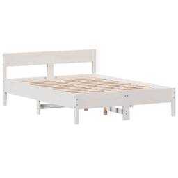 Berkfield Home Beautiful Bed Frame without Mattress White 150x200 cm King Size S - thumbnail 3