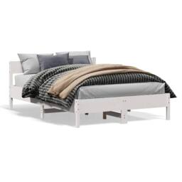 Berkfield Home Beautiful Bed Frame without Mattress White 150x200 cm King Size S - thumbnail 2