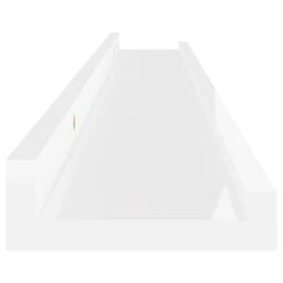Berkfield Home Decorative Wall Shelves 2 pcs High Gloss White 80x9x3 cm - Size: 80 x 9 x 3 cm - thumbnail 8