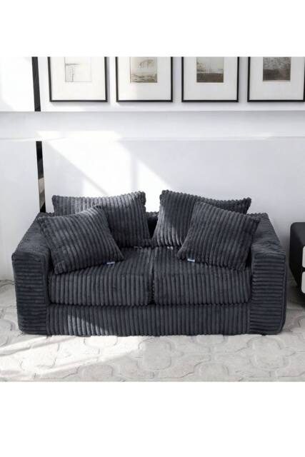 Groundlevel Camden 2 Seater Velvet Sofa in Grey - image 1
