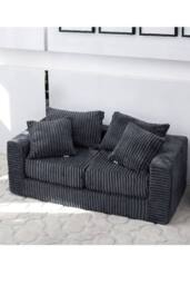 Groundlevel Camden 2 Seater Velvet Sofa in Grey - thumbnail 2