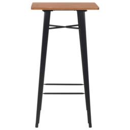 Berkfield Home Bar Table Black 60x60x108 cm Solid Pine Wood Steel - Size: 60 x 60 x 108 cm