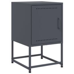 Berkfield Home Bedside Cabinets 2 pcs Anthracite 36x39x60.5 cm Steel in Dark Grey - thumbnail 6