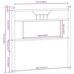 Berkfield Home Headboard Brown Oak 75 cm Engineered Wood & Steel - thumbnail 8