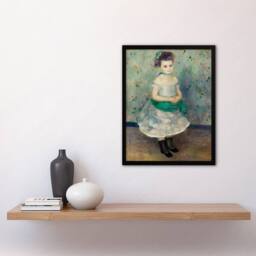 Artery8 Pierre Auguste Renoir Framed Wall Art Print Jeanne Durand Ruel in Blue - Size: A4 - thumbnail 2