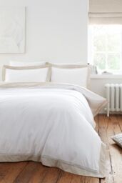 Bianca 'Oxford Lace' 200 Thread Count Cotton Duvet Cover Set in Natural - Size: Double - thumbnail 1
