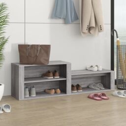 Berkfield Home Shoe Cabinet Grey Sonoma 150x35x45 cm Engineered Wood - Size: 150 x 35 x 45 cm - thumbnail 1