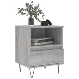 Berkfield Home Bedside Cabinet Grey Sonoma 40x35x50 cm Engineered Wood - Size: 40 x 35 x 50 cm - thumbnail 3