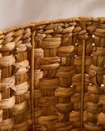 Dibor Traditional Style Wicker Small Round Indoor Storage Basket with Handles in Natural - thumbnail 4