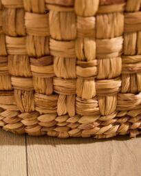 Dibor Traditional Style Wicker Small Round Indoor Storage Basket with Handles in Natural - thumbnail 2